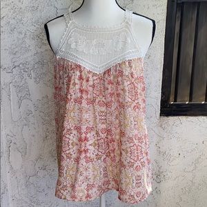 Joie boho crochet silk tank top size SMALL
